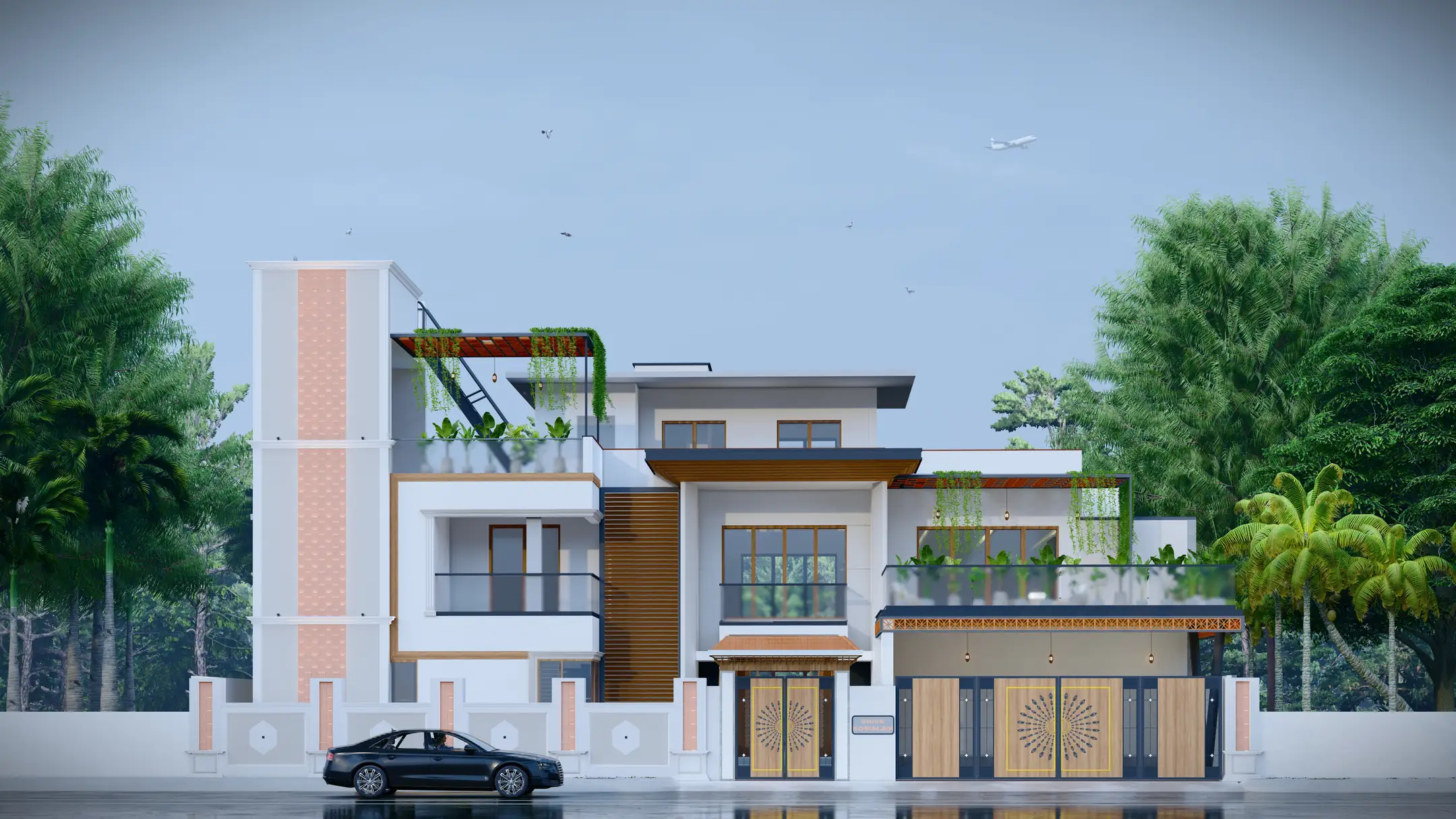 Modern Architectural Villa in Tiruppur by Jothiraj and Co